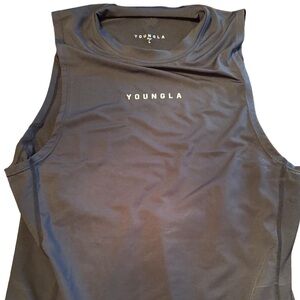 NWT Young LA Black Muscle Tank - Size L, Outside Seams, Workout Wear